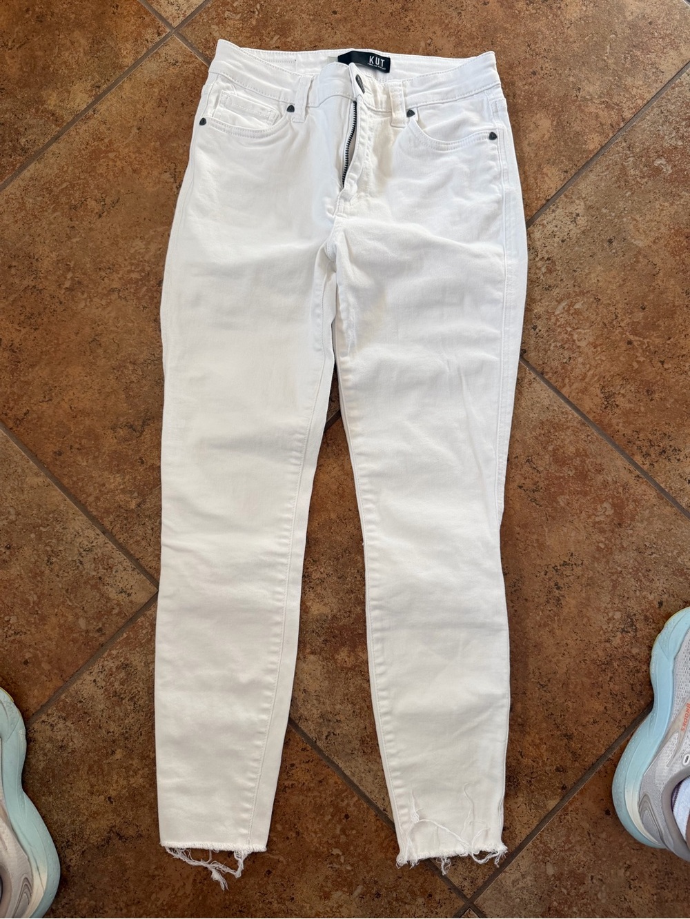 Kut from the Kloth White High-Rise Distressed Jeans - Picture 5 of 5